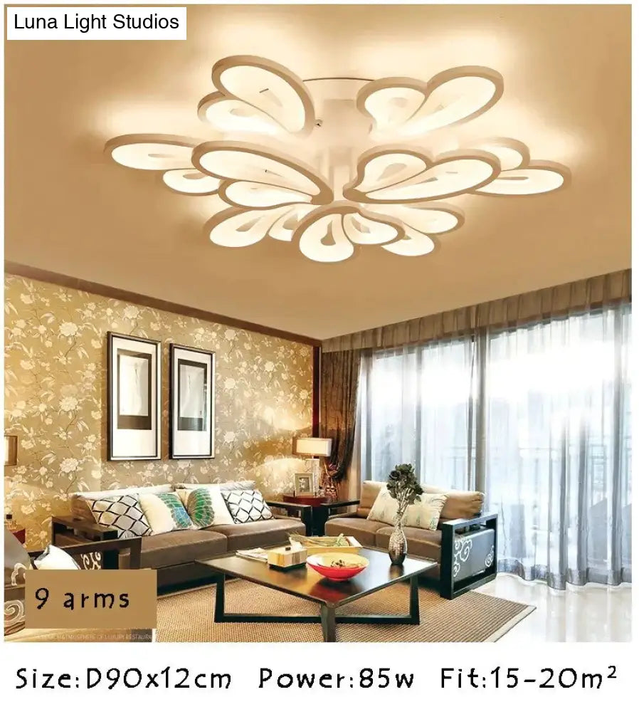 Modern Led Ceiling Lights For Living Room Dining Bedroom Foyer Luminaries White Frame Lamps Input