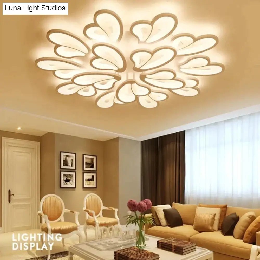 Modern Led Ceiling Lights For Living Room Dining Bedroom Foyer Luminaries White Frame Lamps Input /