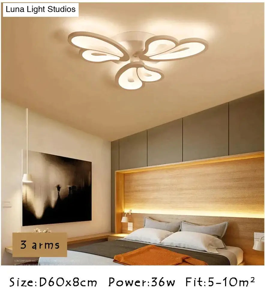 Modern Led Ceiling Lights For Living Room Dining Bedroom Foyer Luminaries White Frame Lamps Input /