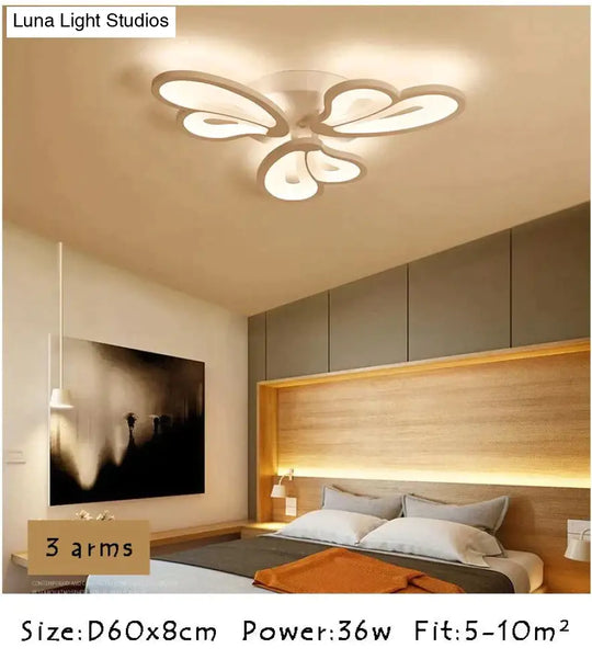 Modern Led Ceiling Lights For Living Room Dining Bedroom Foyer Luminaries White Frame Lamps Input /