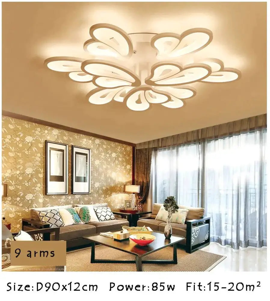 Modern Led Ceiling Lights For Living Room Dining Bedroom Foyer Luminaries White Frame Lamps Input /