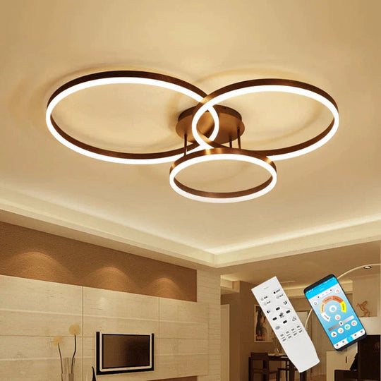 Modern LED Ceiling Lights For Living Room Kitchen Fixtures With Remote Indoor Home Dining Lamps Rings Restaurant Luminaria