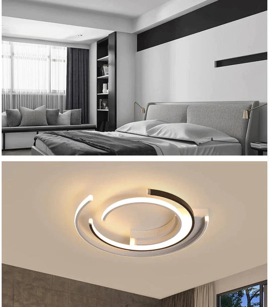 Modern LED Ceiling Lights Living room Bedroom lustre de plafond moderne luminaire plafonnier White Black LED Ceiling Lamp