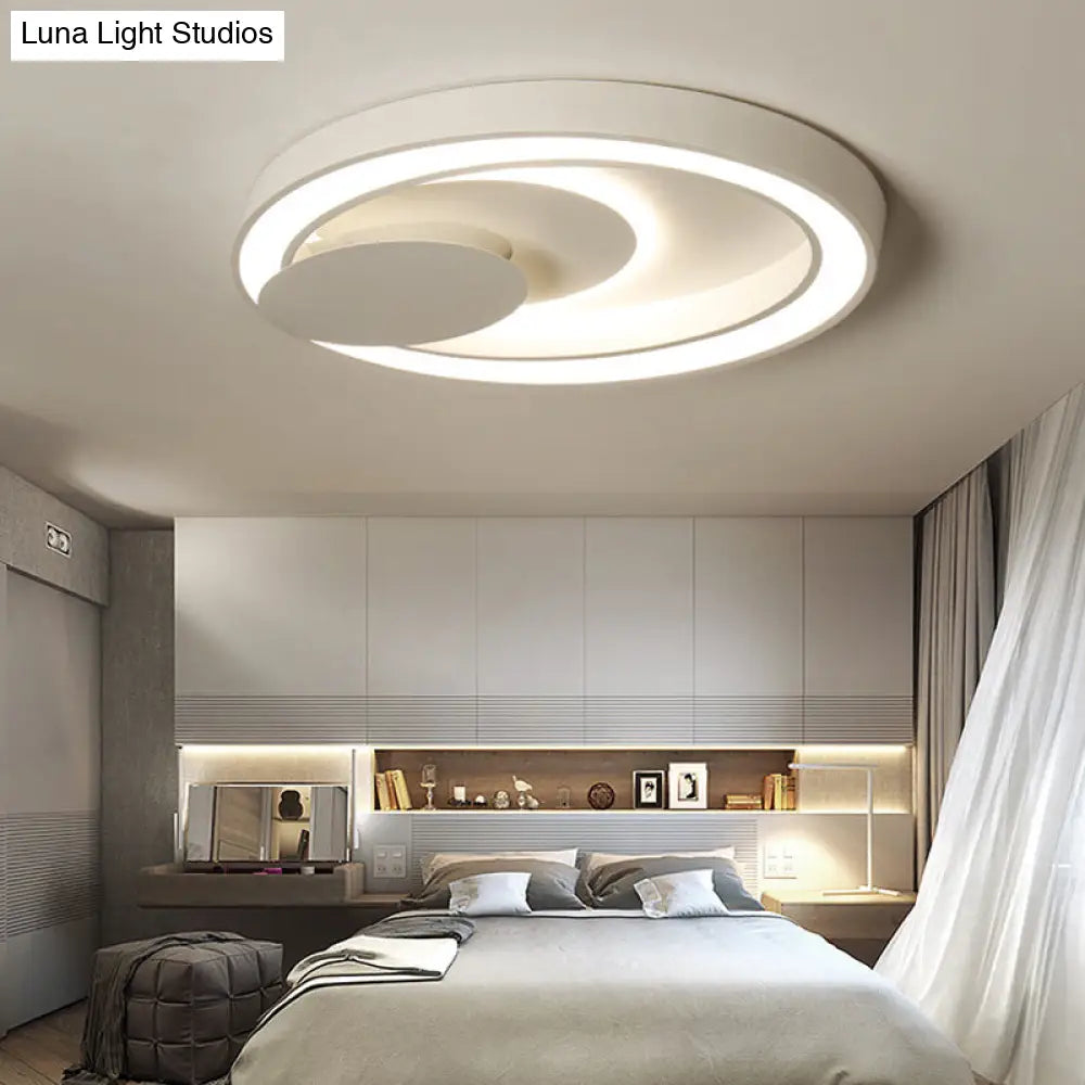Modern Led Ceiling Mount Light In White For Kids Bedroom / 23 Warm