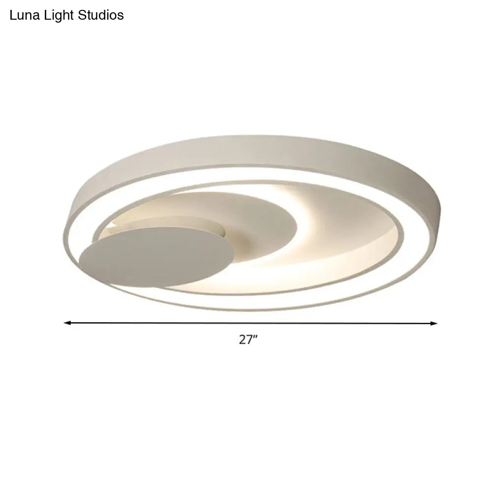 Modern Led Ceiling Mount Light In White For Kids Bedroom