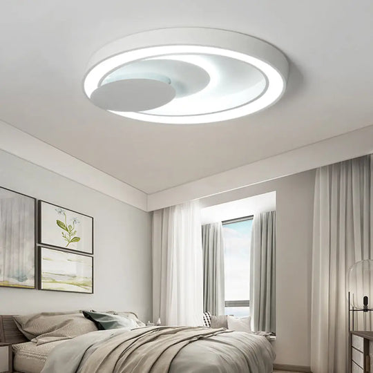 Modern Led Ceiling Mount Light In White For Kid’s Bedroom / 23’