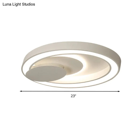 Modern Led Ceiling Mount Light In White For Kids Bedroom