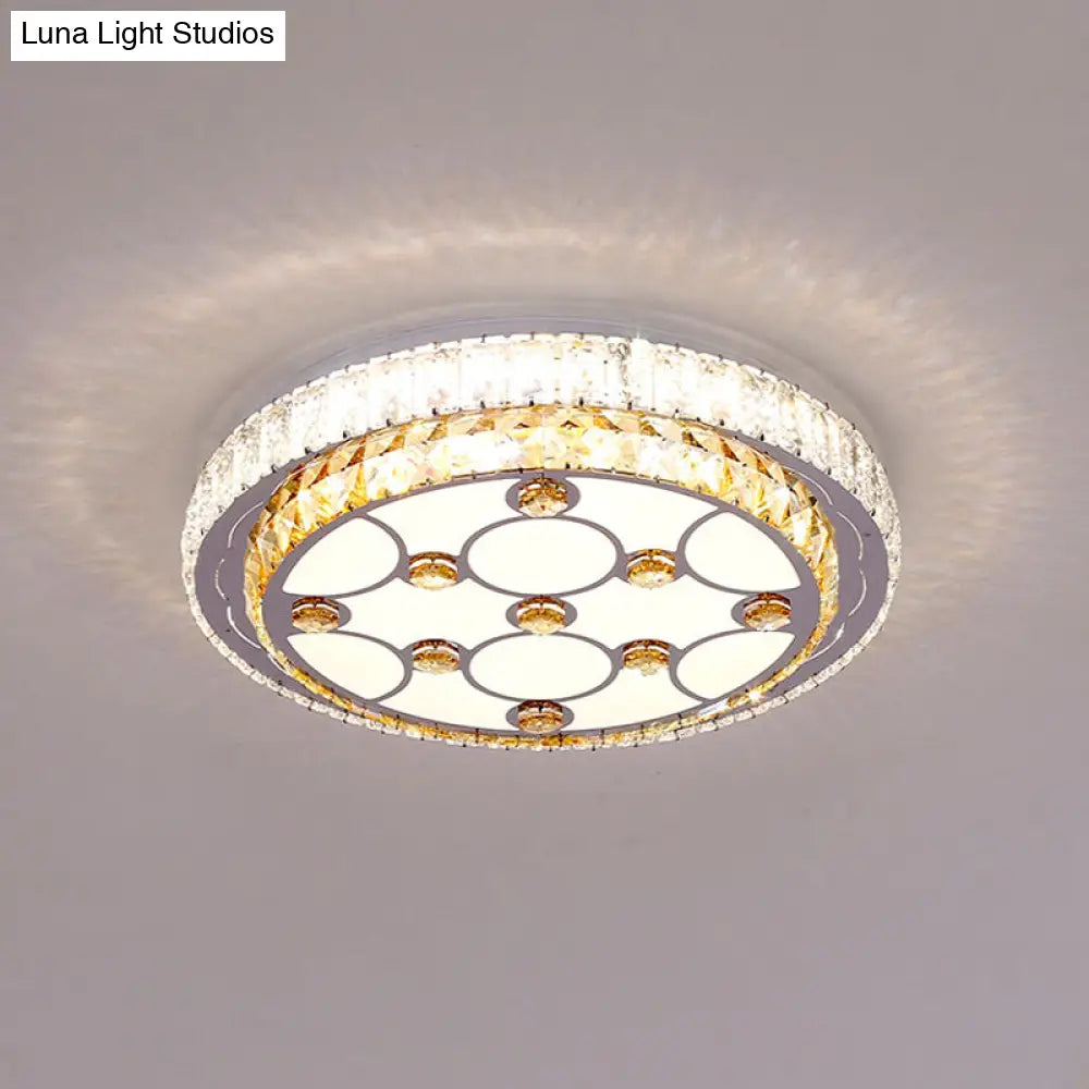 Modern Led Ceiling Mount Light With Elegant Crystal Shade - Perfect For Bedrooms