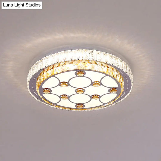 Modern Led Ceiling Mount Light With Elegant Crystal Shade - Perfect For Bedrooms
