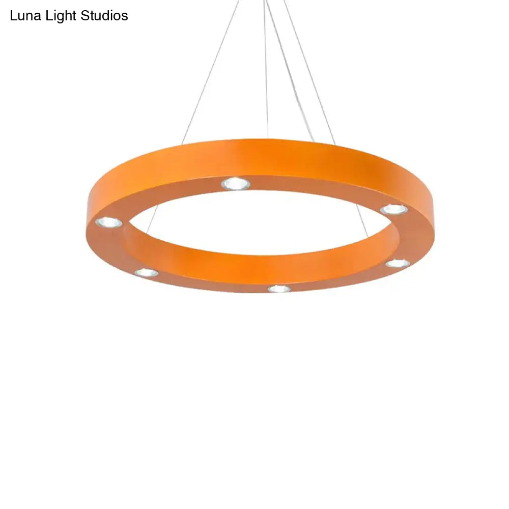 Modern Led Ceiling Pendant | Game Room Ring Hanging Light Durable Metal Finish Stylish & Lovely