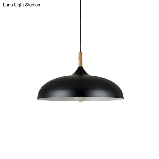 Modern Led Macaron Color Ceiling Pendant Light With Wood Lamp Socket Black / 18