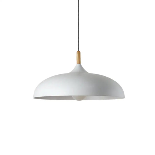 Modern Led Ceiling Pendant Light With Wood Lamp Socket - Macaron Color Option White / 18’