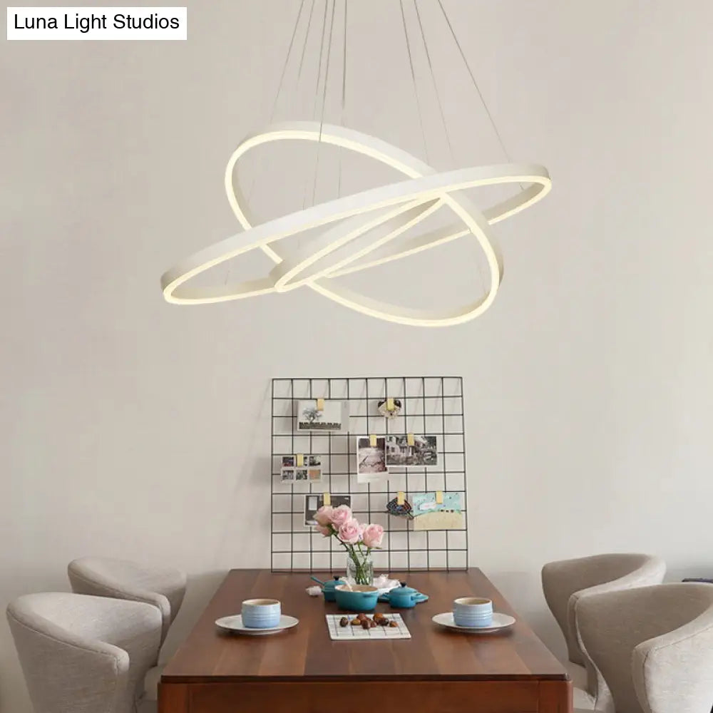 Modern Led Chandelier: Acrylic Suspension Lamp For Dining Room