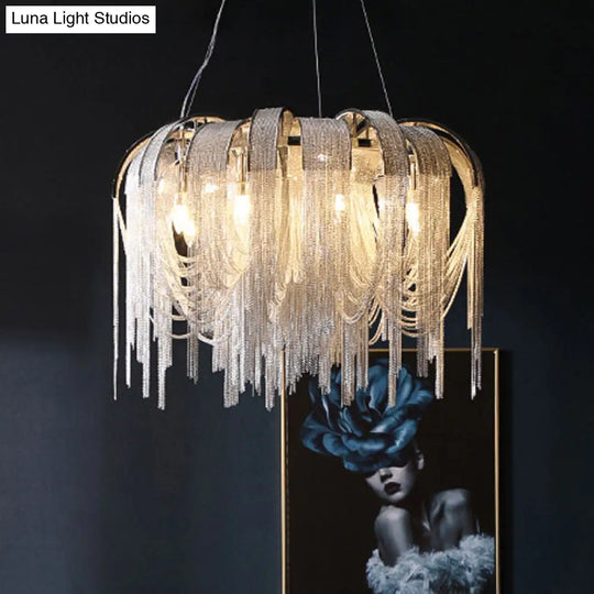 Modern Led Chandelier - Aluminum Chain Suspension Lamp For Dining Room