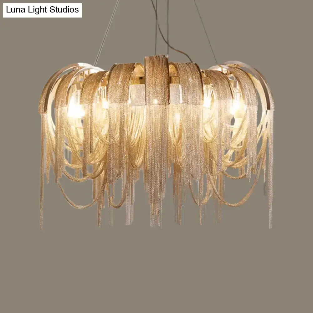 Modern Aluminum Chain Led Chandelier For Dining Room - Stream Design