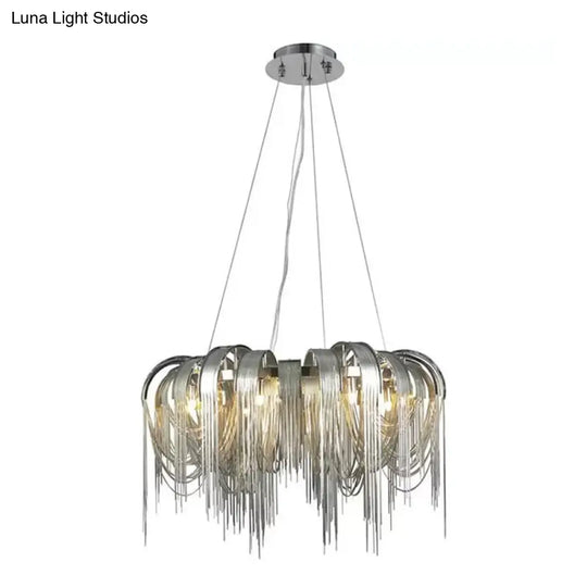 Modern Aluminum Chain Led Chandelier For Dining Room - Stream Design