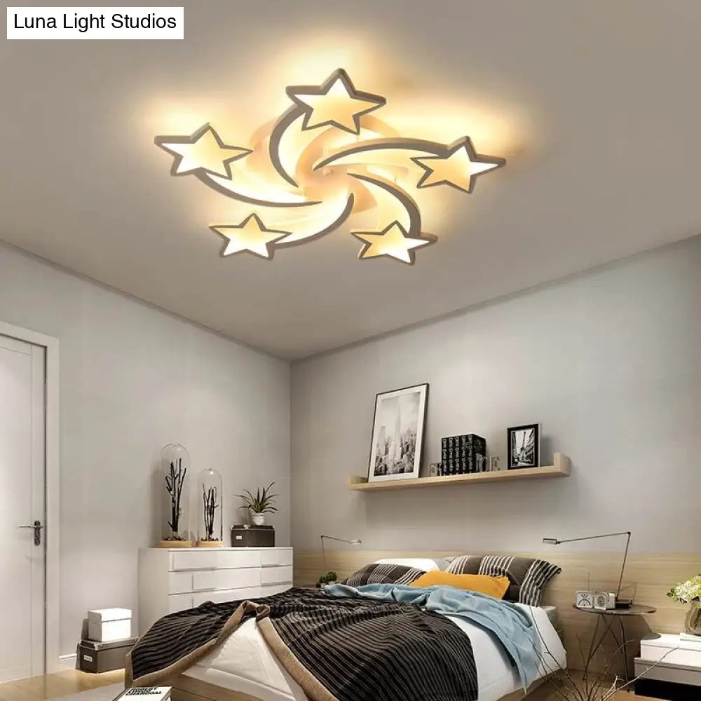 Modern Led Chandelier Art Deco Room Indoor Lamp White Star For Living Dining Bedroom Kids Kitchen