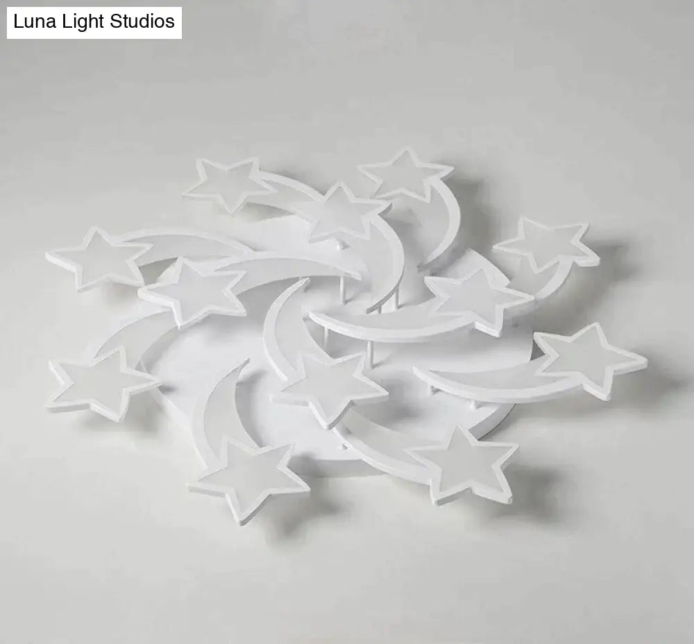 Modern Led Chandelier Art Deco Room Indoor Lamp White Star For Living Dining Bedroom Kid’s