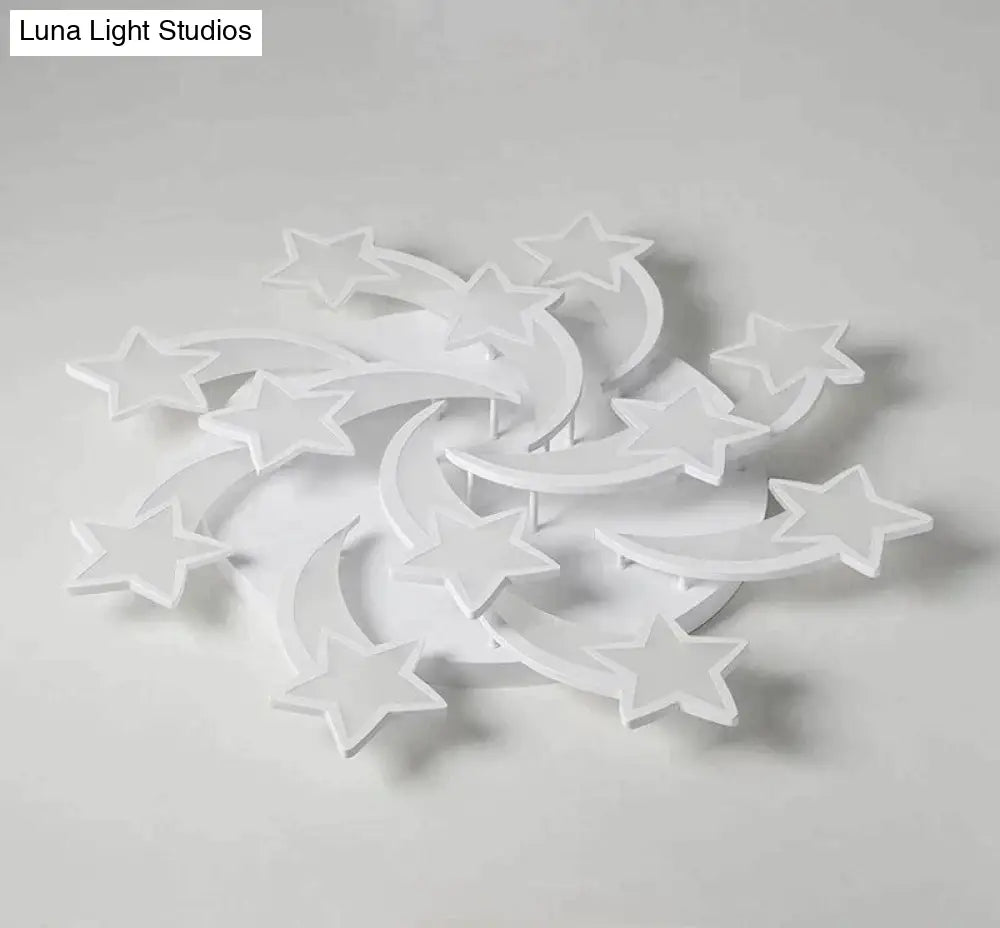 Modern Led Chandelier Art Deco Room Indoor Lamp White Star For Living Dining Bedroom Kids Kitchen