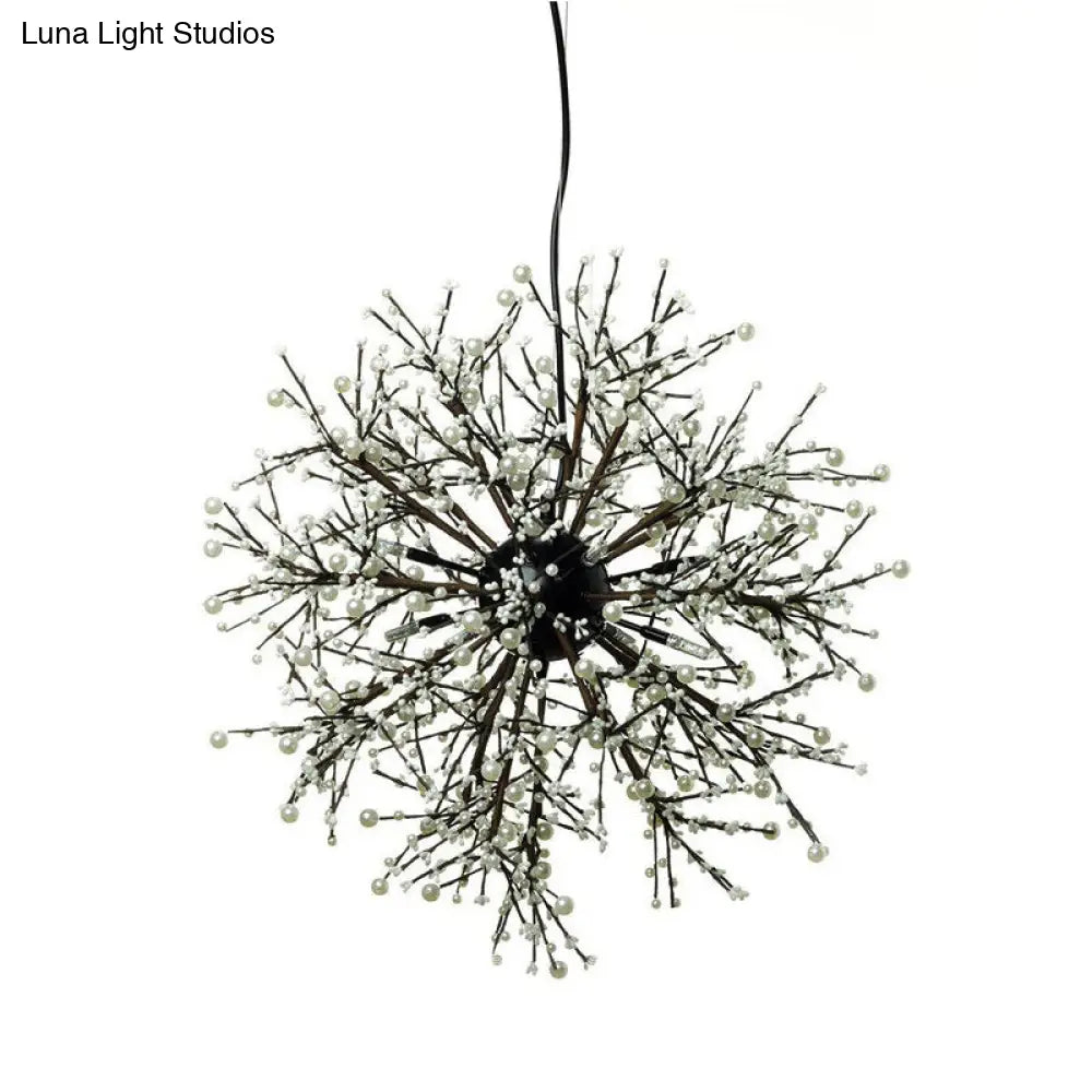 Dendritic Led Chandelier Lamp - 23.5/31.5 Wide Metal Black Ceiling Pendant Light With