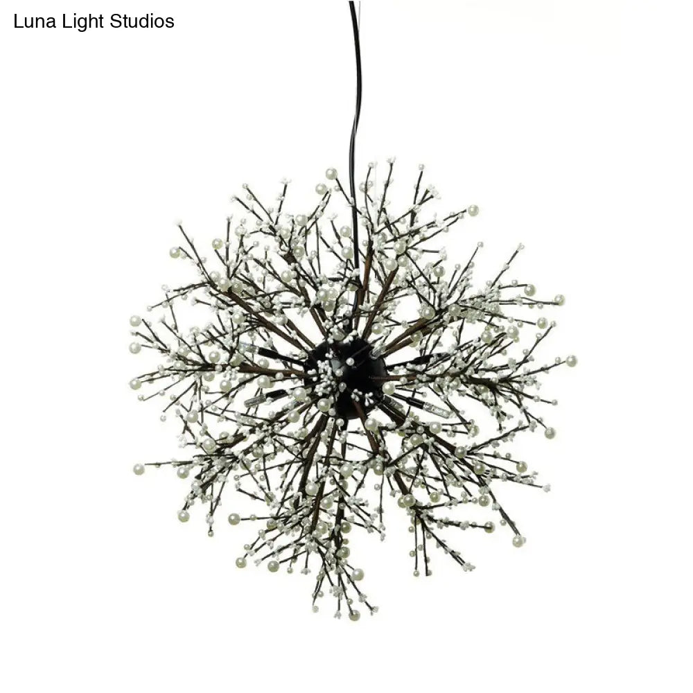 Modern Led Chandelier Lamp: Black Metal Ceiling Pendant Light 23.5’/31.5’ Wide Dendritic Design