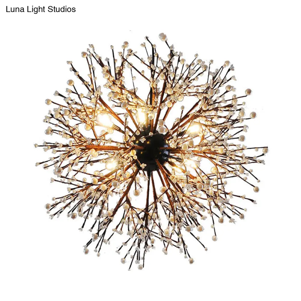 Modern Led Chandelier Lamp: Black Metal Ceiling Pendant Light 23.5’/31.5’ Wide Dendritic Design