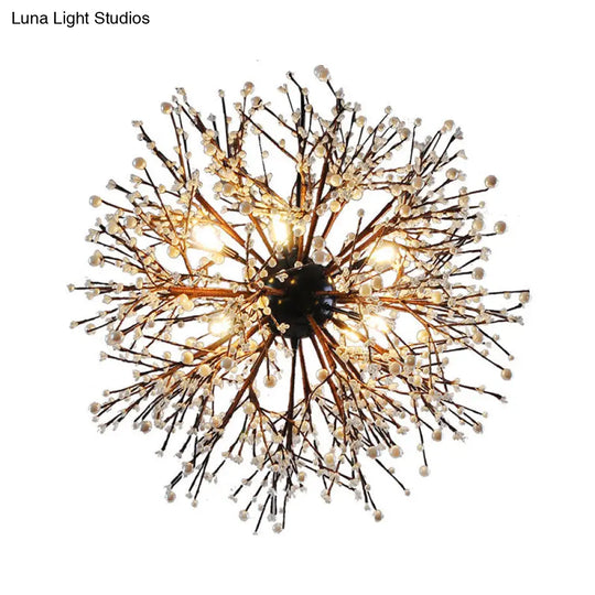 Modern Led Chandelier Lamp: Black Metal Ceiling Pendant Light 23.5’/31.5’ Wide Dendritic Design