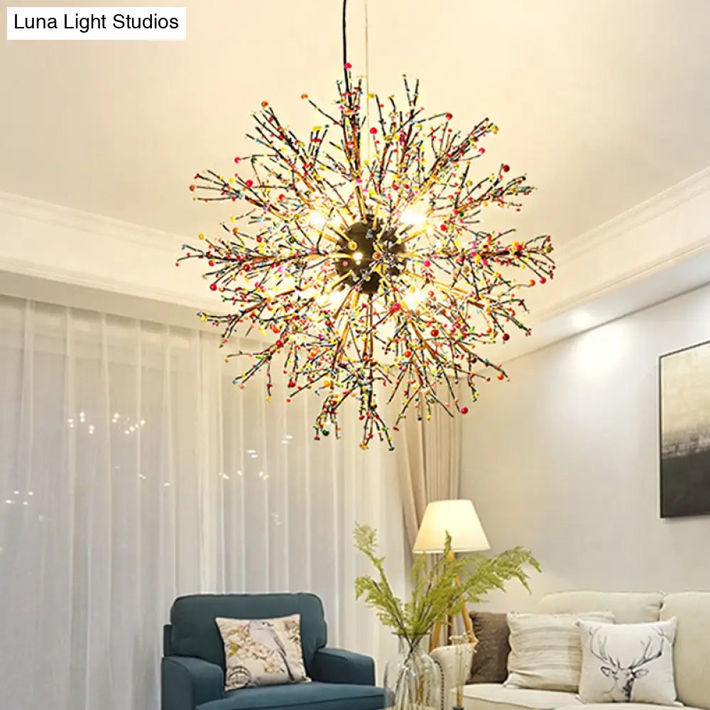 Dendritic Led Chandelier Lamp - 23.5/31.5 Wide Metal Black Ceiling Pendant Light With