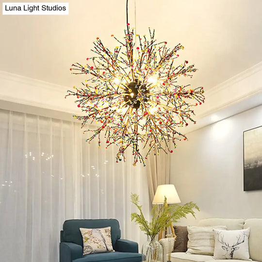 Dendritic Led Chandelier Lamp - 23.5/31.5 Wide Metal Black Ceiling Pendant Light With