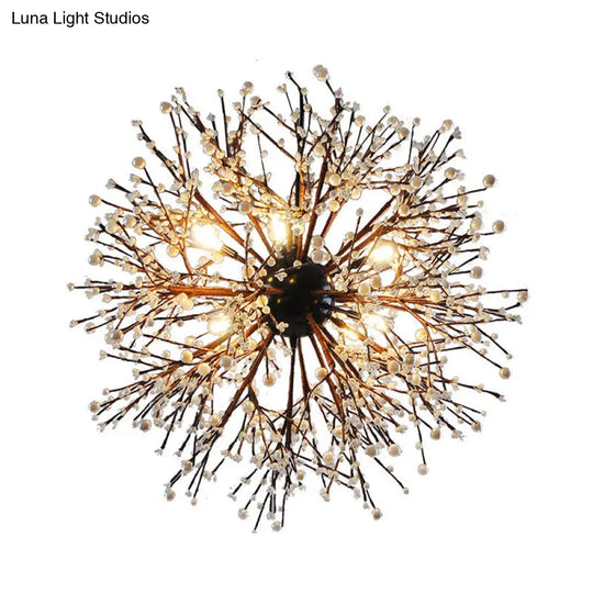 Dendritic Led Chandelier Lamp - 23.5/31.5 Wide Metal Black Ceiling Pendant Light With