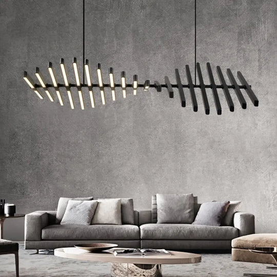 Modern Led Chandelier Lighting Nordic Loft Black White Hanging Pendant Light 10 Heads 48X47Cm /