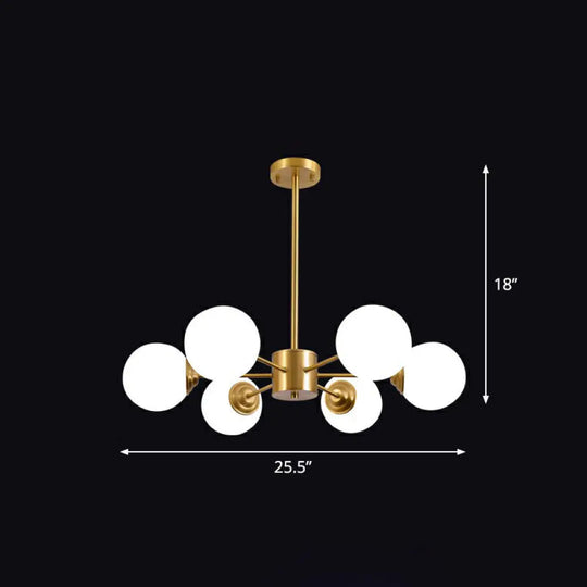 Modern Led Chandelier With Ivory Glass And Gold Finish Perfect For Living Room Lighting 6 /