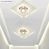 Modern Led Chip Crystal Aisle Lamp Solid Stainless Steel Base Surface Mounted Ceiling For Living