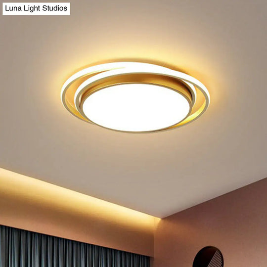 Modern Led Circle Bedroom Flush Light With Acrylic Fixture Gold / 19 Third Gear