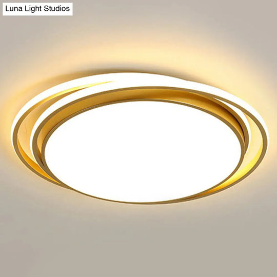 Modern Led Circle Bedroom Flush Light With Acrylic Fixture