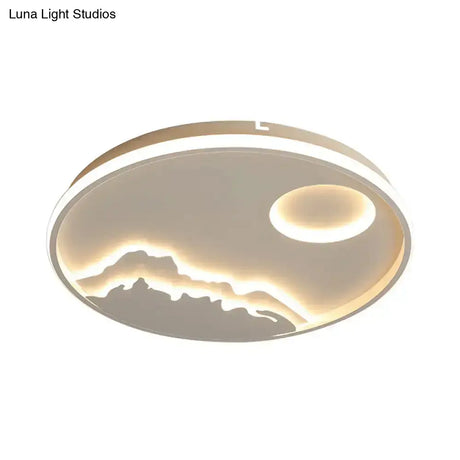 Modern Led Circle Ceiling Light With Acrylic Shade In Warm/White 17’/20.5’/25’ Diameter -