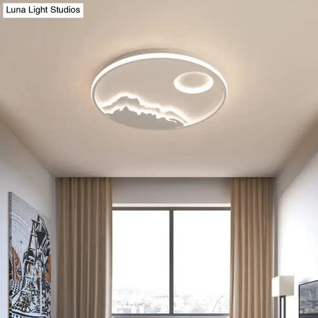 Modern Led Circle Ceiling Light With Acrylic Shade In Warm/White 17’/20.5’/25’ Diameter -