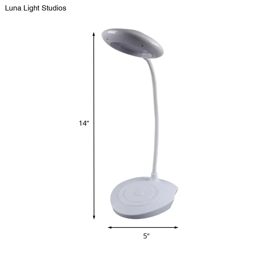 Modern Led Circle Shade Desk Lamp For Bedside Usb Charging White