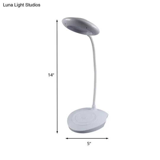 Modern Led Circle Shade Desk Lamp For Bedside Usb Charging White