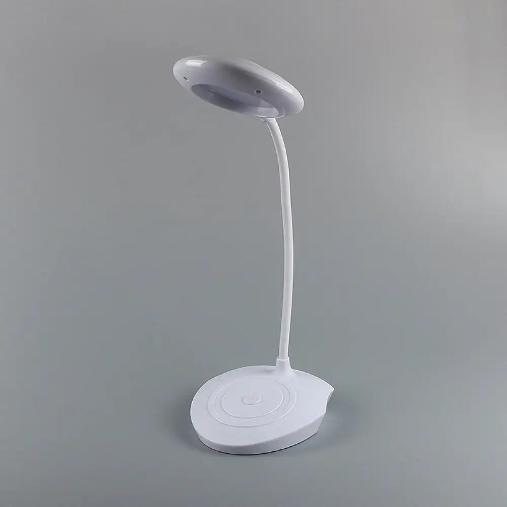 Modern Led Circle Shade Desk Lamp For Bedside Usb Charging White