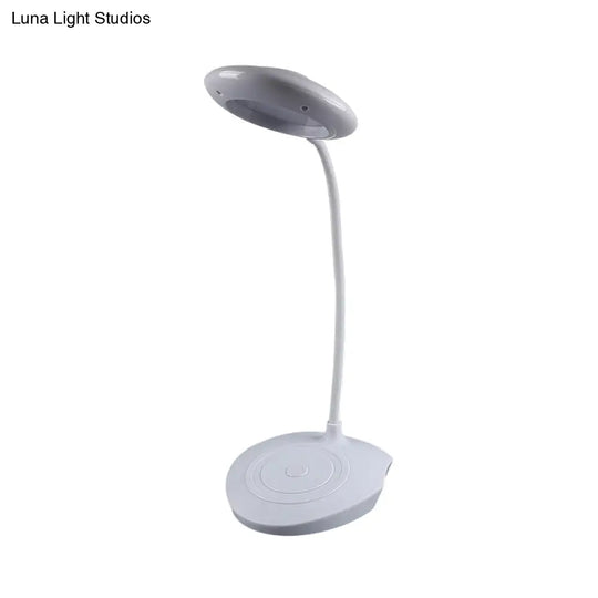 Modern Led Circle Shade Desk Lamp For Bedside Usb Charging White