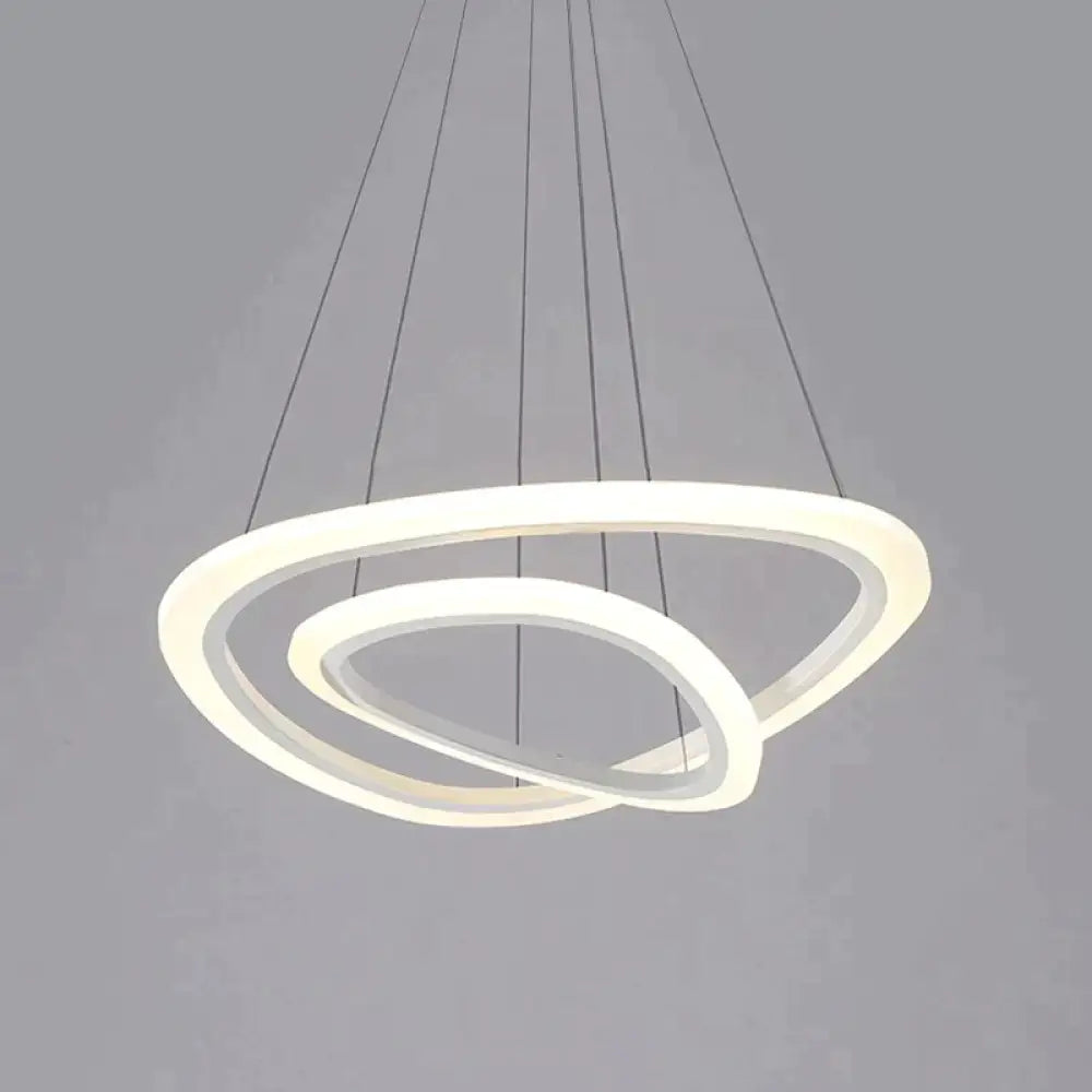 Modern Led Circles Pendant Lights Living Dining Room Fixtures With Remote Dimmable Rings Home Decor