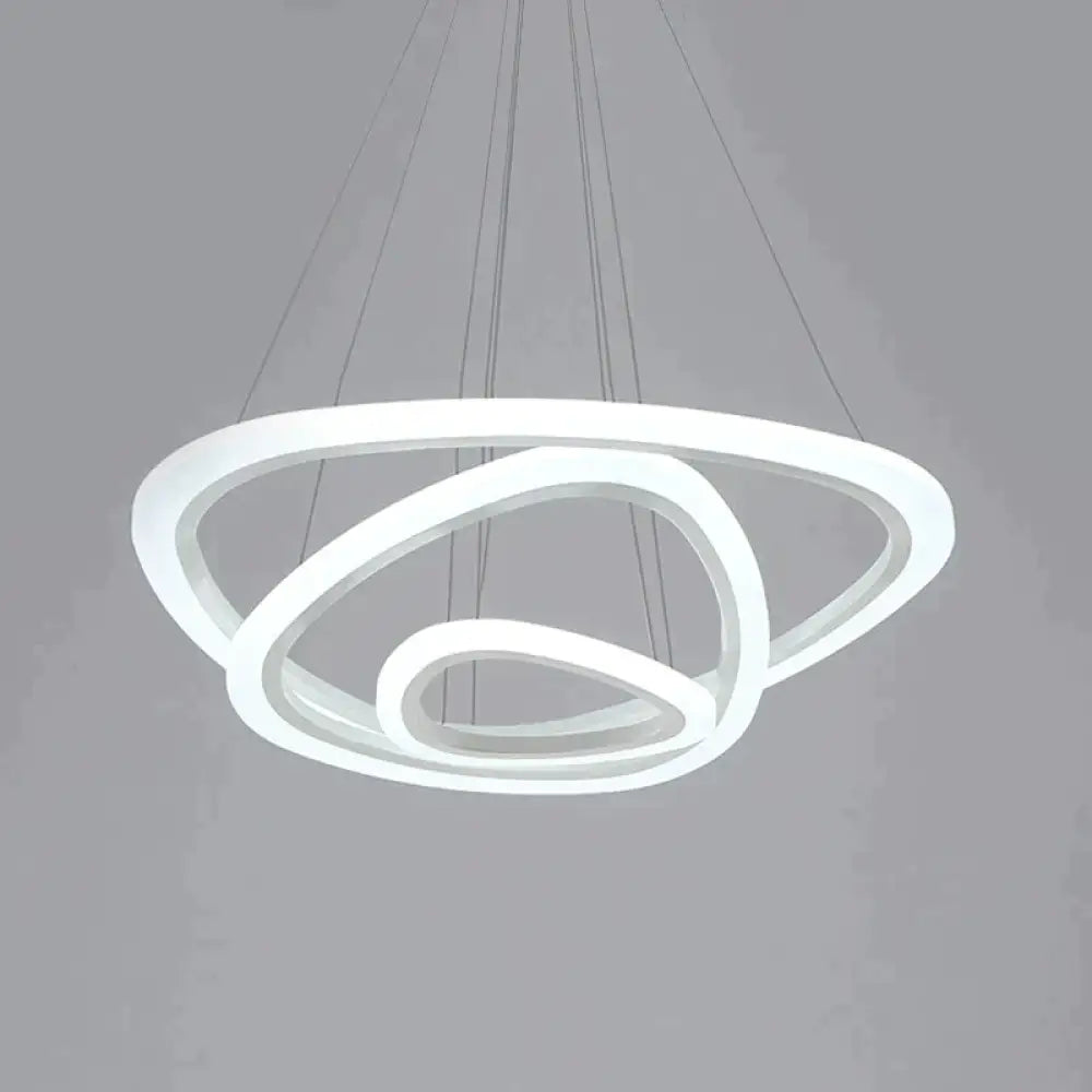 Modern Led Circles Pendant Lights Living Dining Room Fixtures With Remote Dimmable Rings Home Decor