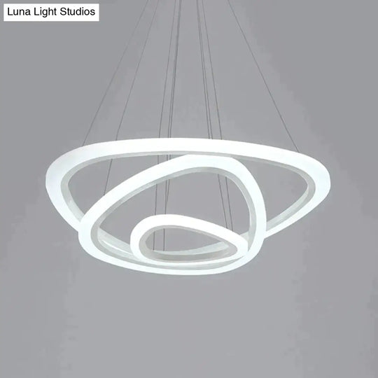 Modern Led Circles Pendant Lights Living Dining Room Fixtures With Remote Dimmable Rings Home Decor