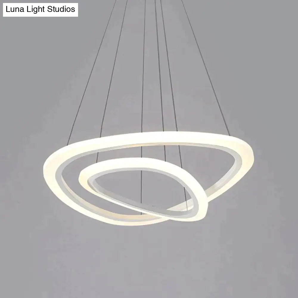 Modern Led Circles Pendant Lights Living Dining Room Fixtures With Remote Dimmable Rings Home Decor