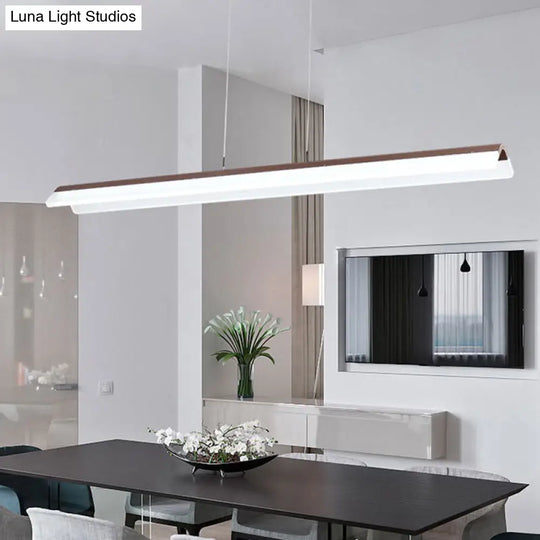 Modern Led Acrylic Coffee Linear Pendant Light Fixture For Dining Room