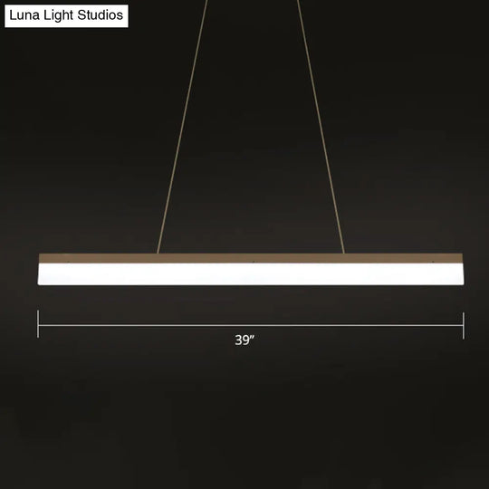 Modern Led Coffee Suspension Lamp For Restaurants - Acrylic Bar Shaped Island Light Fixture