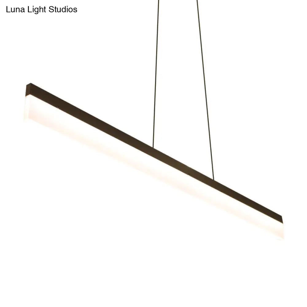 Modern Led Coffee Suspension Lamp For Restaurants - Acrylic Bar Shaped Island Light Fixture