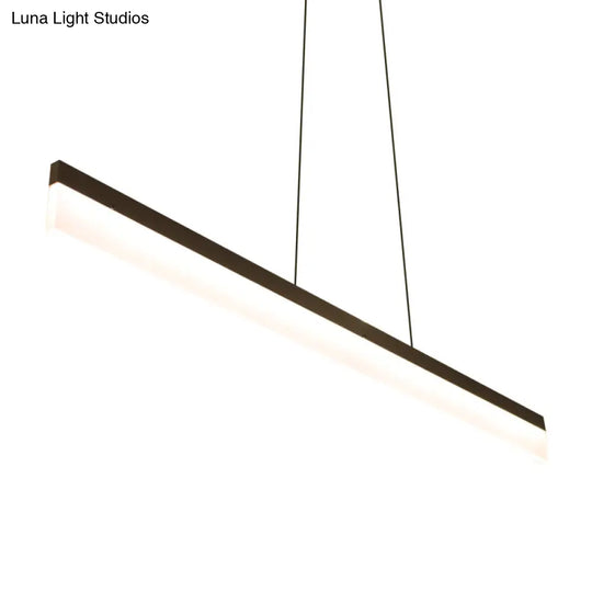 Modern Led Coffee Suspension Lamp For Restaurants - Acrylic Bar Shaped Island Light Fixture