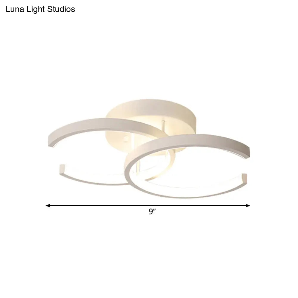 Modern Led Corridor Ceiling Light With Dual Metal Shades - Warm/White